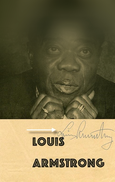 Louis Armstrong und sein Autogramm