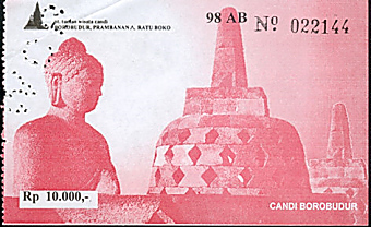 Eintrittskarte von Borobudur (Java)