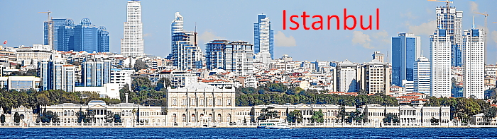 Modernes Istanbul und der Dolmabahce-Palast