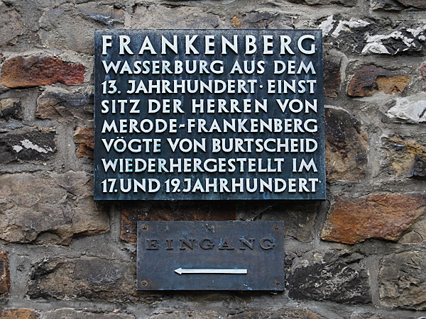 Gedenktafel der Burg Frankenberg