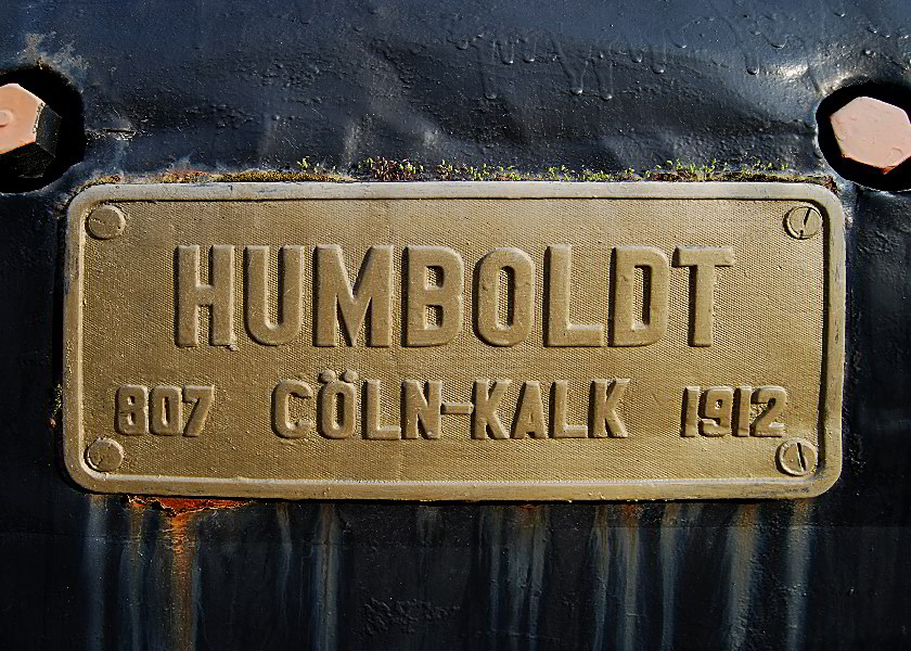 Fabrikationsschild einer Humboldt-Lok