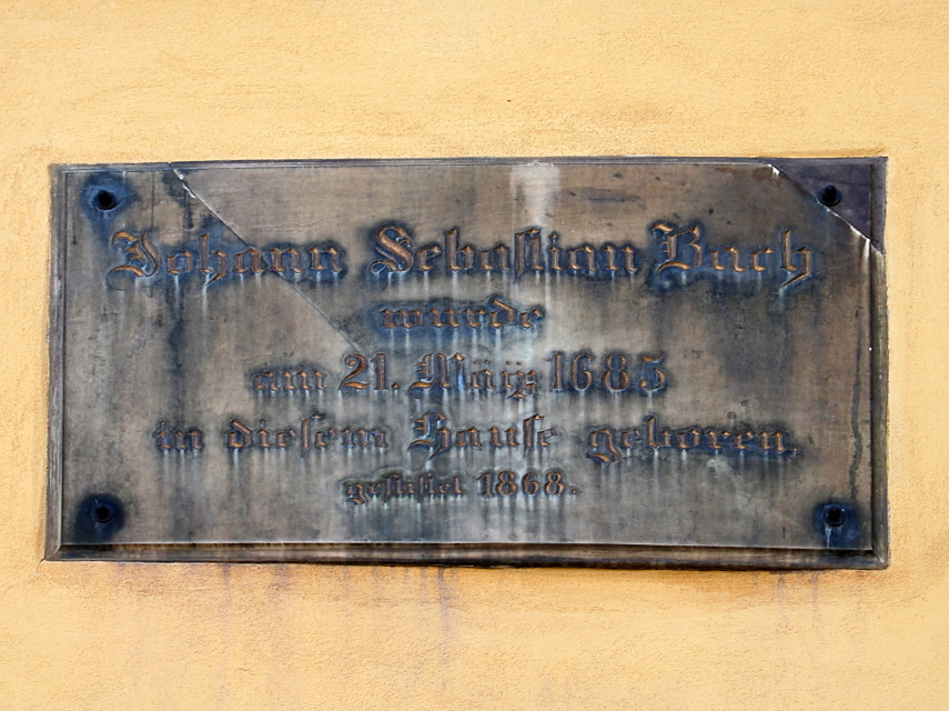 Gedenktafel am Bach-Haus in Eisenach