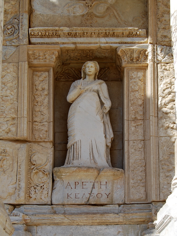Königin Arete, Figur in der Celsus-Bibliothek
