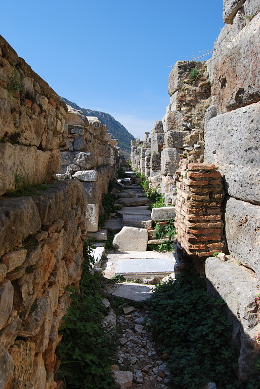 In der hinteren Straßenreihe von Ephesos