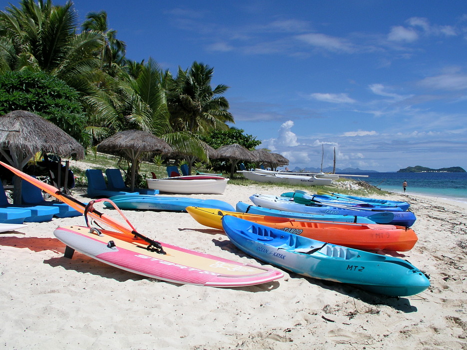 Sportboote auf Matamanoa, Fidschi Inseln