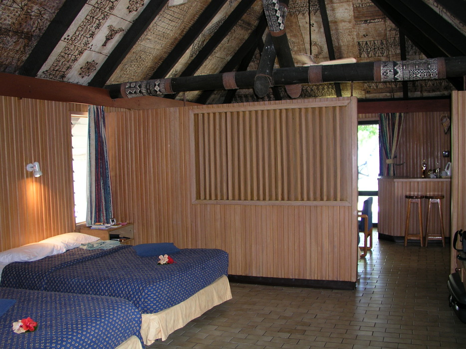 Matamanoa, Schlafzimmer in einer Bure (Bungalow)