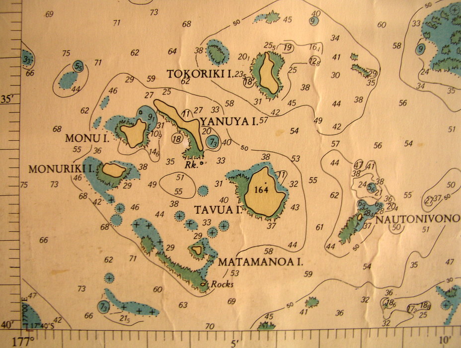 Ancient map from Mamanucas, Fiji Island