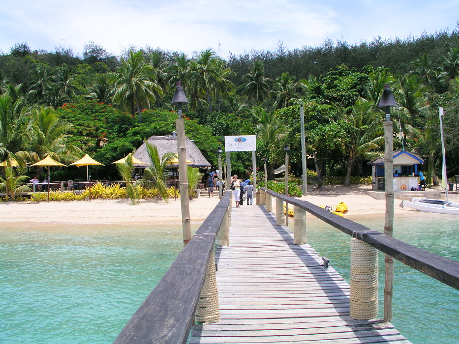 Der Anlegesteg der Insel Malolo, Fidschi