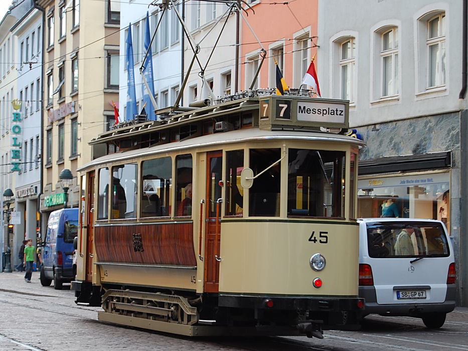 Historische Tram in Freiburg