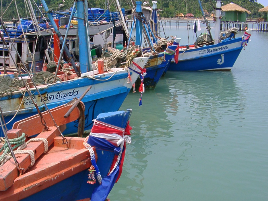 Fischerboote in Bang Bao, Thailand