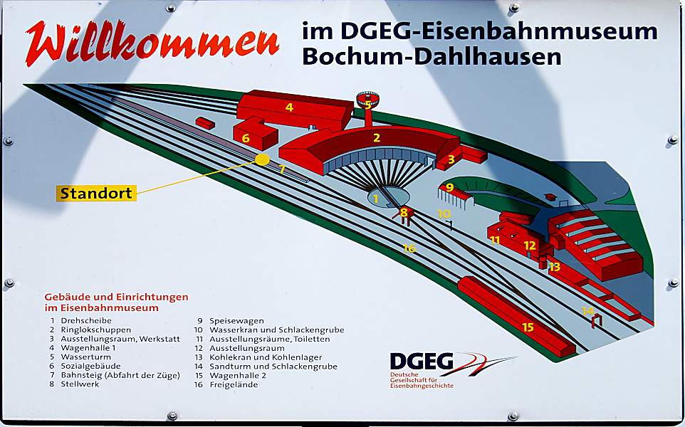 Lageplan des Eisenbahnmuseums Dahlhausen
