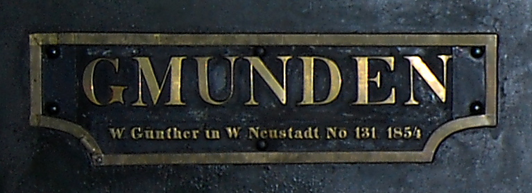 Fabrikationsschild der Lok von W. Günther, Wiener Neustadt