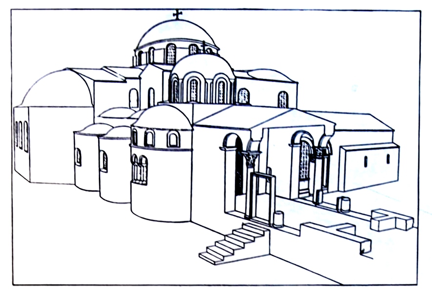 Grafik der Nikolauskirche in Myra