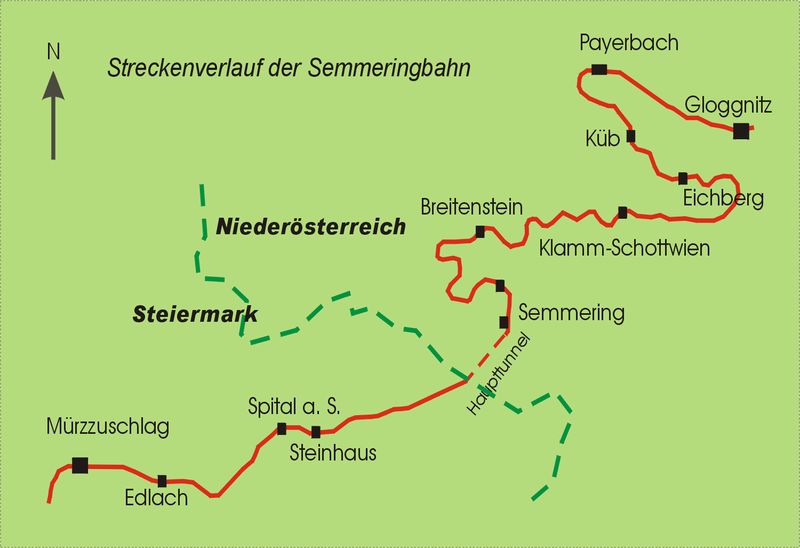 Plan der Semmeringbahn