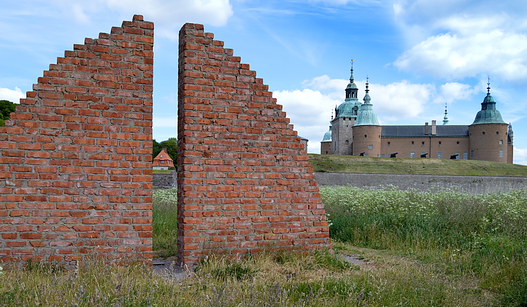 Steinmauer am Schloss Kalmar