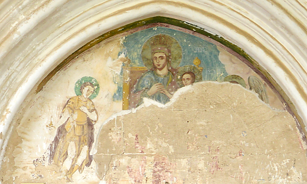 Fresko über dem Eingangsportal der Abtei von Bellapais