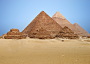 Die drei unvollendeten Pyramiden und die Mykerinos-, Chephren- und Cheops-Pyramide