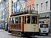 Historischer Straßenbahnwagen in Freiburg
