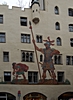Wandgemälde "David und Goliath" in Regensburg